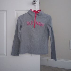 Grey "Old Navy" Sweater w/ Hot Pink Zipper